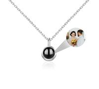 Collana Foto Per Le Donne In Argento Sterling 925 Foto Proiezione Pendente Cerchio Collana Con Immagine All'Interno Personalizzata Memoriale Gioielli Regali Per Fidanzata/Mamma/Famiglia (silver)