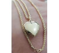 Collana fune corda e ciondolo pendente cuore bombato in oro giallo 750 18 kt