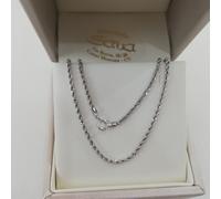 Collana fune corda funetta girocollo 40 cm in oro bianco 750 18 kt spessa 1.5 mm