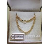 Collana fune funetta corda lunga 60 cm in oro Giallo 750 18 kt spessore 2 mm