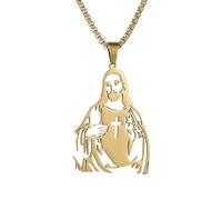 Collana Gesù Cristo da uomo, Collana Gesù in acciaio ,Gesù Christian Collane in acciaio inossidabile Decor - Strumento di decorazione di design cavo per feste, incontri, util, Se référer au