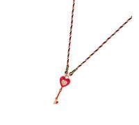 Collana giocosa multicolore con ciondolo a forma di cuore a foglia con colori dopamina stili per abiti casual o formali catena colorata a quattro foglie di trifoglio clavicola, Misura unica, come
