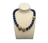 Collana Gioielli Naturali in Acqua Dolce coltivata Bianca a Stella Verde chrysoprasi Agate sfaccettate Blu per Donne Regalo