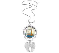 Collana girevole con ciondolo a forma di ali d'angelo con illustrazione nazionale di Venezia