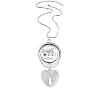 Collana girevole con ciondolo a forma di ali d'angelo con scritta "I Can Melt My Father's Heart Best Papa Love"
