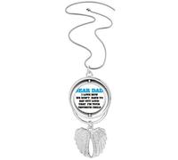 Collana girevole con ciondolo a forma di ali d'angelo, con scritta in inglese "Dear Dad"