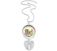 Collana girevole con ciondolo a forma di ali d'angelo con simbolo dell'Italia Venezia