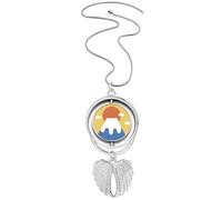 Collana girevole con ciondolo a forma di ali d'angelo, stile art déco, stile giapponese locale