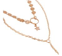 Collana girocollo a catena lunga multistrato gotica alla moda con ciondolo a forma di stella per le donne gioielli alla moda bijoux