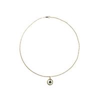 Collana girocollo, Catena con ciondolo, Collana in argento 925 Sintesi di cristalli di smeraldo Cerchio geometrico Ciondolo Collana a catena con clavicola Donna Placcatura in oro 14k Collana regalo se