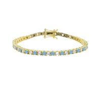 Collana girocollo con catena da tennis in pietra bianca blu turchese