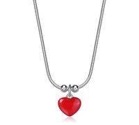 Collana Girocollo Con Ciodolo Cuore Rosso Sagapo Per Donna In Acciaio SCK284