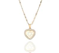 Collana Girocollo con Ciondolo a Cuore Vuoto in Oro Moda per Donna Collana con Gioielli di Moda per Fidanzamento di Nozze in Cristallo Trasparente Durability And Attraction