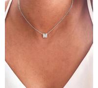 Collana girocollo con ciondolo lettera iniziale A-Z in acciaio inossidabile per le donne L,M,S,H,A,T,O,X,B,C,D,E,F,G,I,J,K,N,P,Q,R,U,V,W,Y,ZAcciaio inossidabile