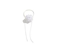 Collana girocollo con fiori da donna, regolabile, con camelia di montagna, rosa, girocollo fatto a mano, con lacci, in velluto floreale, elegante collana estiva per feste di nozze e vacanze (bianco)