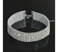 Collana Girocollo Con Grappoli Di Strass Popolari Da 1 Pezzo, Adatta Per Matrimoni, Feste E Abbigliamento Quotidiano Per Le Donne Tagli UnicaLega di zinco