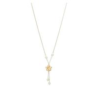 Collana girocollo con pendente margherita e perle a goccia