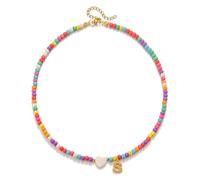 Collana Girocollo Con Perline Arcobaleno Boho Per Donna, Collane Con Ciondolo Iniziale Placcate In Oro 14K Per Donna, Collane Con Ciondolo Con Lettera Az Per Donna, Gioielli Regalo Lettera S