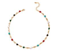 Collana Girocollo con Perline Color Caramella di Moda per Donna Collana con Ciondolo di Perle con Catena a clavicola Sottile Regalo di Gioielli Estivi Practical Treatment