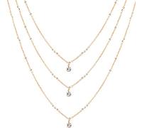 Collana girocollo con strass delicati, collana a strati delicata, collana con ciondolo multistrato semplice per donna ragazzaPratico e professionale