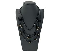 Collana Girocollo Cristalli Geometrico Donna Moda Elegante Brillante Oro Nero