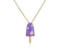 Collana girocollo da donna con ciondolo a forma di gelato, gioiello colorato che può essere indossato insieme bello e versatile, adjustable, Zirconia cubica