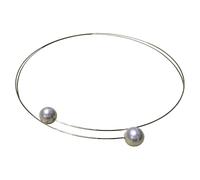 Collana girocollo da donna con perle dorate, perle finte placcate in oro 18 carati, gioiello minimalista ed elegante per tutte le occasioni