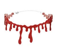 Collana girocollo da donna con sangue di Halloween, gioiello spaventoso realistico per feste in costume, oggetti di scena per casa infestata, accessori per bambini e adulti, senza lattice