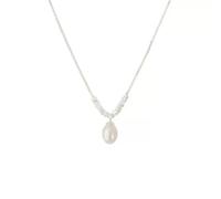 Collana girocollo di perle imitazione da donna, Collana con ciondolo a catena con perline minuscole color argento, gioielli con collo a catena regolabile per abiti quotidiani e occasioni di festa
