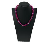 Collana Girocollo di Pietra Dura Donna Elegante Modello Classico Fucsia Rosa