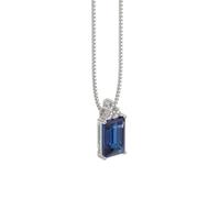 Collana Girocollo Donna Zaffiro Con Diamanti in Oro Bianco Gioielleria Firenze