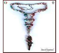 collana girocollo gioielli primitivi minimal design pietra pendente ciondolo