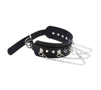 Collana girocollo in pelle gotica con catene a punta borchiate per donna,