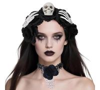 Collana Girocollo In Stile Gotico Girocollo Di Pizzo Nero Con Rosa Con | Set Fascia Capelli Con Girocollo Alla Vampiro Per Il Giorno Dei Morti E Il Ballo Di Fine Anno