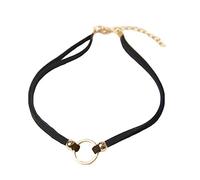 Collana girocollo in velluto con ciondolo a forma di piccolo cerchio, alla moda, da donna, gioiello gotico, creativo e di squisita fattura, bello e professionale