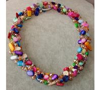 Collana girocollo Madreperla pietre Dure,perle,cristalli da donna,new collezione