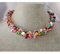 Collana girocollo Madreperla pietre Dure,perle,cristalli da donna,new collezione