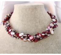 Collana girocollo Madreperla pietre Dure,perle,cristalli da donna,new collezione