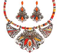 Collana Girocollo Massiccia Set Orecchini Etnica Gioielli Etnici Stile Etnico