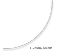 Collana Girocollo Omega In Argento 925 1,2mm 50 cm Con Chiusura A Vite