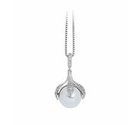 COLLANA GIROCOLLO PERLA ZIRCONE BOCCIOLO ZIRCONI ARGENTO 925 ANALLERGICO ARVI