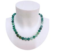 Collana Girocollo Pietre Dure Perline 10mm da Donna Elegante Naturale 48cm