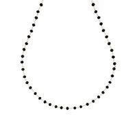 Collana Girocollo Rosario in Argento 925% E Perline Nere 2 mm. Lunghezza Regolabile 43-47 cm