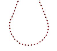 Collana Girocollo Rosario in Argento 925% E Perline Nere 2 mm. Lunghezza Regolabile 43-47 cm