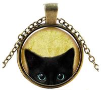 Collana Girocollo, Steampunk Mystery Cat Retro Cabochon Collana con Pendente in Vetro Collana Elegante e Popolare Professional