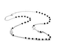 Collana girocollo uomo donna rosario in argento 925 e perline colorate - 47 cm