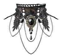 Collana girocollo vintage gotica in pizzo - gioielli con strass Lolita