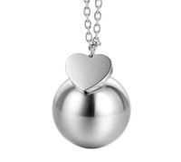 Collana Gravidanza Bola Maternità - Richiamo degli Angeli Chaima Classico con Cuoricino - Campanellino Sonoro - Acciaio Inox - Idea Regalo Premaman - cll2010