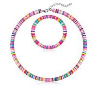 Collana Heishi Surfer Girocollo Boho Girocollo Braccialetto con Perline Boho Gioielli per Donne Ragazze Vacanza