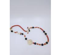 Collana Hera con pasta di corallo e onice nero